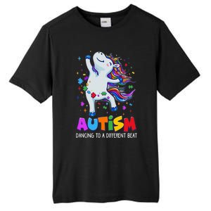 Autism Awareness Day Dabbing Unicorn Puzzle Piece Cute Gift Tall Fusion ChromaSoft Performance T-Shirt