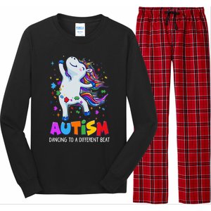 Autism Awareness Day Dabbing Unicorn Puzzle Piece Cute Gift Long Sleeve Pajama Set