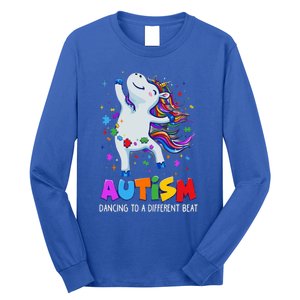 Autism Awareness Day Dabbing Unicorn Puzzle Piece Cute Gift Long Sleeve Shirt