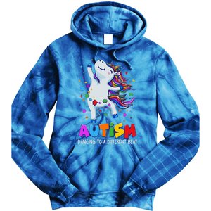 Autism Awareness Day Dabbing Unicorn Puzzle Piece Cute Gift Tie Dye Hoodie