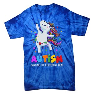 Autism Awareness Day Dabbing Unicorn Puzzle Piece Cute Gift Tie-Dye T-Shirt