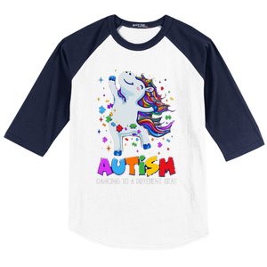 Autism Awareness Day Dabbing Unicorn Puzzle Piece Cute Gift Baseball Sleeve Shirt