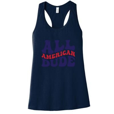 All American Dude For Memorial Day Gift Women's Racerback Tank