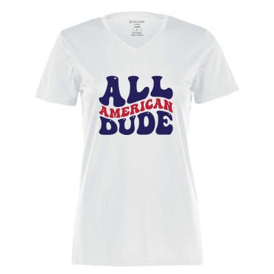 All American Dude For Memorial Day Gift Women's Momentum V-Neck T-Shirt