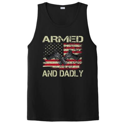 Armed And Dadly Funny Deadly Father For Father's Day PosiCharge Competitor Tank