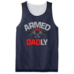 Armed And Dadly, Funny Deadly Father Gift For Fathers Day Mesh Reversible Basketball Jersey Tank