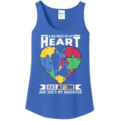  Autism Awareness Dad Daughter Proud For  Autistic kid Ladies Essential Tank