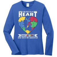  Autism Awareness Dad Daughter Proud For  Autistic kid Ladies Long Sleeve Shirt