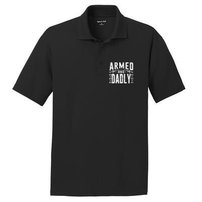 Armed And Dadly Funny Deadly Father Gift For Father PosiCharge RacerMesh Polo