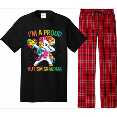 Autism Awareness Dabbing Unicorn Proud Grandma Meaningful Gift Pajama Set