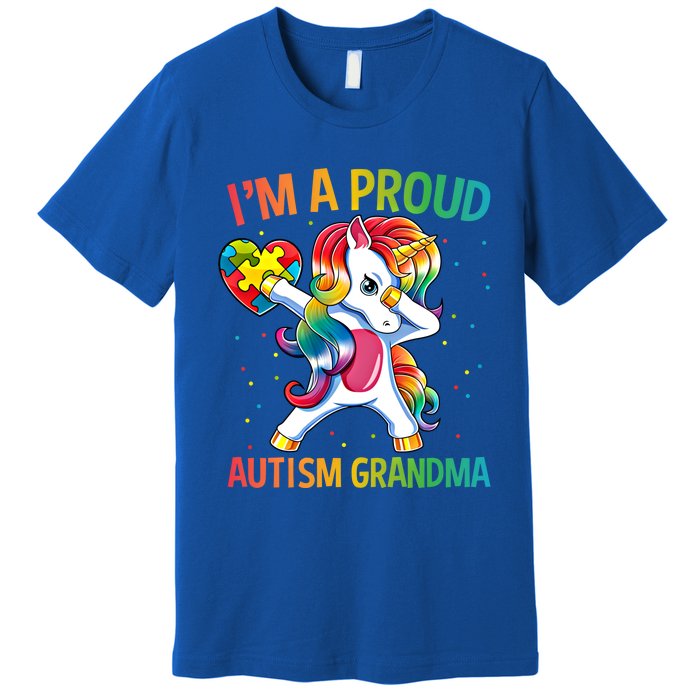 Autism Awareness Dabbing Unicorn Proud Grandma Meaningful Gift Premium T-Shirt