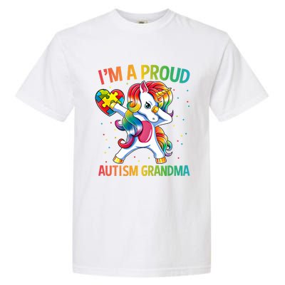 Autism Awareness Dabbing Unicorn Proud Grandma Meaningful Gift Garment-Dyed Heavyweight T-Shirt