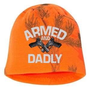 Armed And Dadly Funny Deadly Father Gift For Fathers Day Kati - Camo Knit Beanie