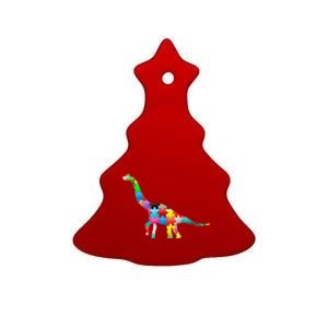 Autism Awareness Day Dinosaur Gift Ceramic Tree Ornament