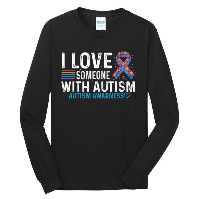 Autism Awareness Day Heart I Love Someone With Autism Tall Long Sleeve T-Shirt