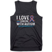 Autism Awareness Day Heart I Love Someone With Autism Tank Top