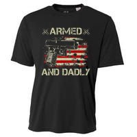 Armed And Dadly Funny Deadly Father Gift For Father's Day Cooling Performance Crew T-Shirt