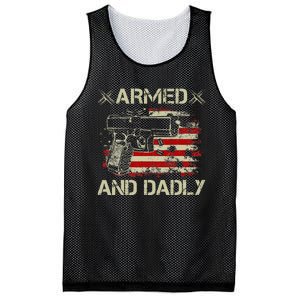 Armed And Dadly Funny Deadly Father Gift For Father's Day Mesh Reversible Basketball Jersey Tank