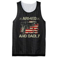 Armed And Dadly Funny Deadly Father Gift For Father's Day Mesh Reversible Basketball Jersey Tank