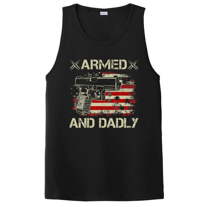 Armed And Dadly Funny Deadly Father Gift For Father's Day PosiCharge Competitor Tank