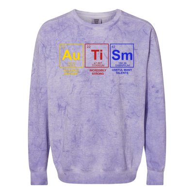 Autism Awareness Elements Periodic Table Colorblast Crewneck Sweatshirt