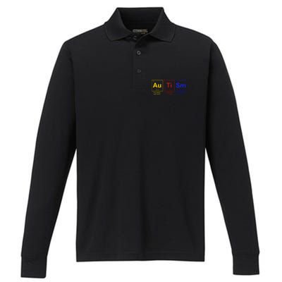 Autism Awareness Elements Periodic Table Performance Long Sleeve Polo