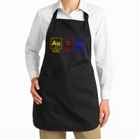 Autism Awareness Elements Periodic Table Full-Length Apron With Pockets