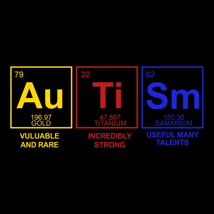 Autism Awareness Elements Periodic Table Full-Length Apron With Pockets