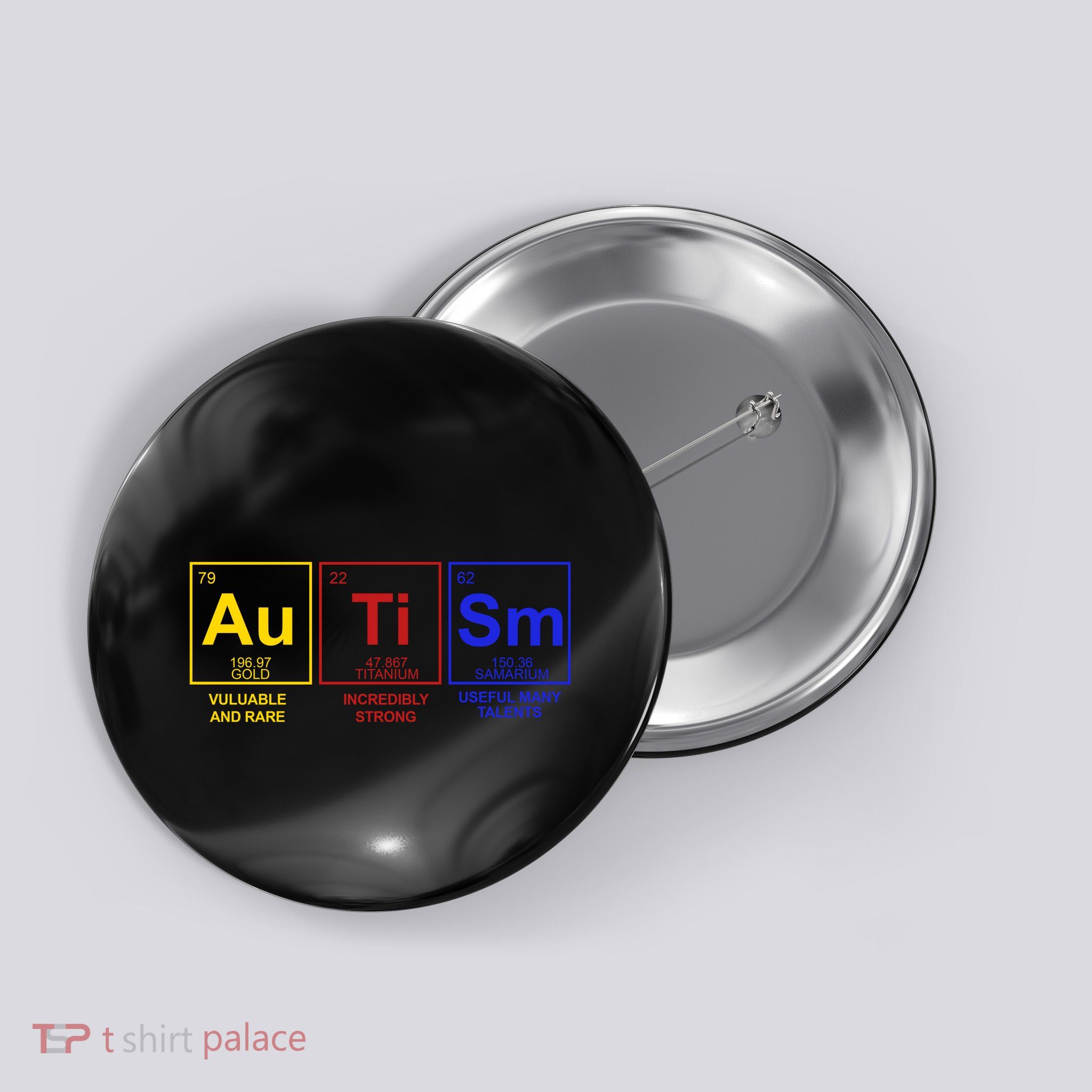 Autism Awareness Elements Periodic Table Button