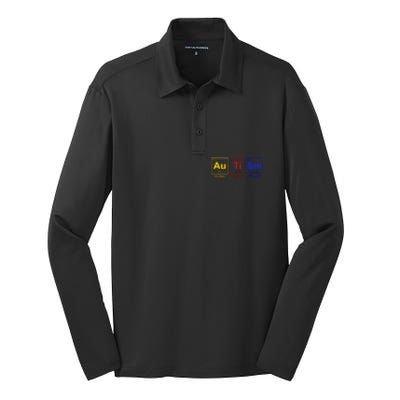 Autism Awareness Elements Periodic Table Silk Touch Performance Long Sleeve Polo