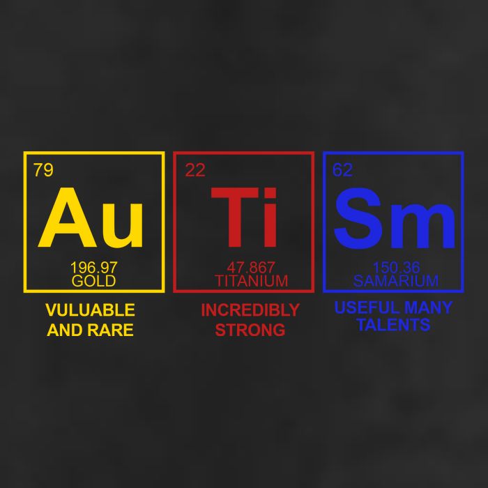 Autism Awareness Elements Periodic Table Golf Towel