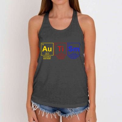 Autism Awareness Elements Periodic Table Women's Knotted Racerback Tank