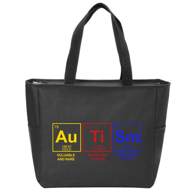 Autism Awareness Elements Periodic Table Zip Tote Bag
