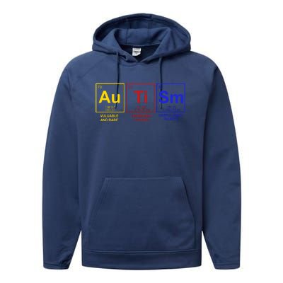 Autism Awareness Elements Periodic Table Performance Fleece Hoodie