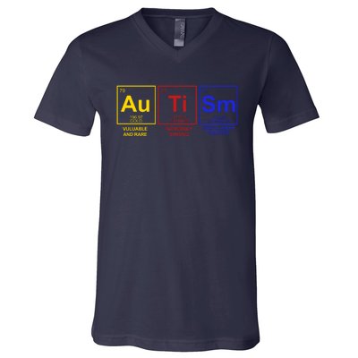 Autism Awareness Elements Periodic Table V-Neck T-Shirt