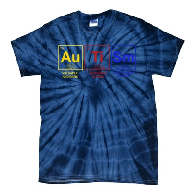 Autism Awareness Elements Periodic Table Tie-Dye T-Shirt