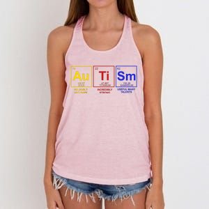 Autism Awareness Elements Periodic Table Women's Knotted Racerback Tank