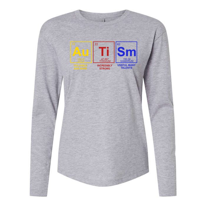 Autism Awareness Elements Periodic Table Womens Cotton Relaxed Long Sleeve T-Shirt