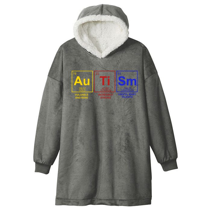 Autism Awareness Elements Periodic Table Hooded Wearable Blanket