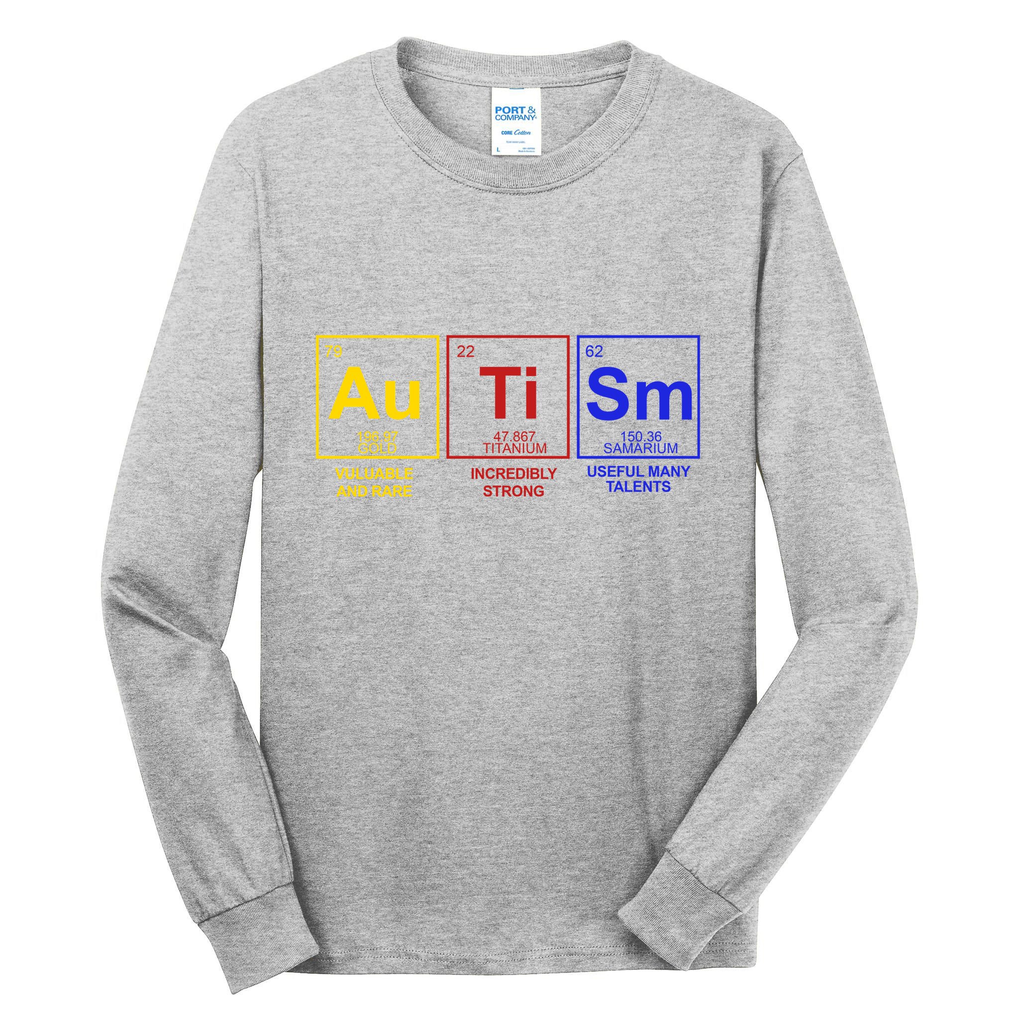 Autism Awareness Elements Periodic Table Tall Long Sleeve T-Shirt