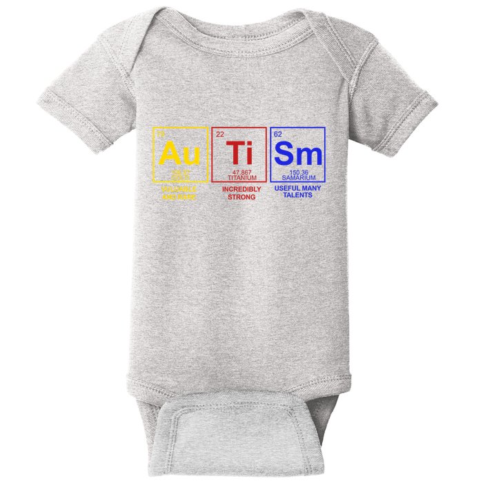 Autism Awareness Elements Periodic Table Baby Bodysuit