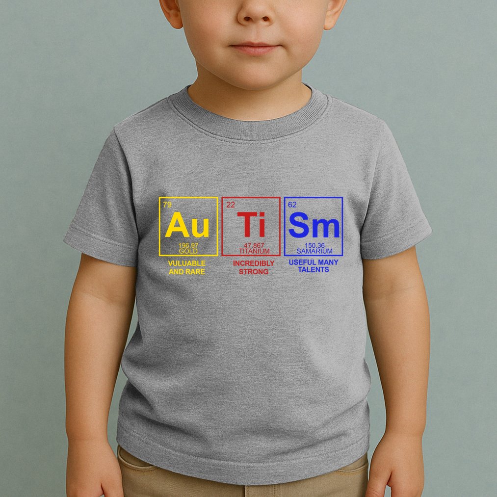 Autism Awareness Elements Periodic Table Toddler T-Shirt