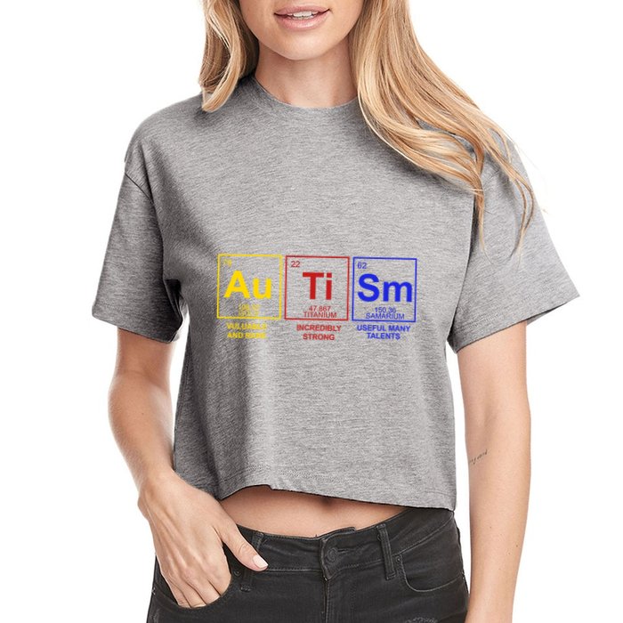 Autism Awareness Elements Periodic Table Crop Top