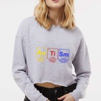Autism Awareness Elements Periodic Table Cropped Pullover Crew