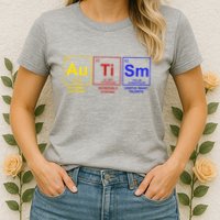 Autism Awareness Elements Periodic Table Womens T-Shirt