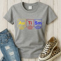 Autism Awareness Elements Periodic Table Womens T-Shirt