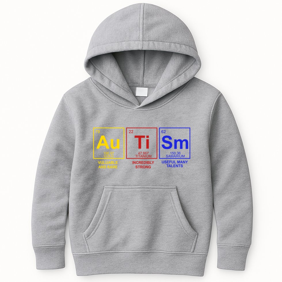 Autism Awareness Elements Periodic Table Kids Hoodie