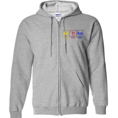 Autism Awareness Elements Periodic Table Full Zip Hoodie