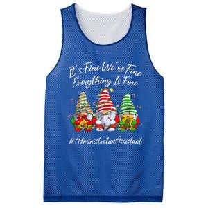 Administrative Assistant Everything Is Fine Christmas Gnomie Mesh Reversible Basketball Jersey Tank