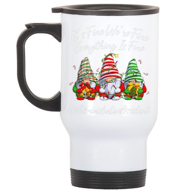 Administrative Assistant Everything Is Fine Christmas Gnomie Stainless Steel Travel Mug